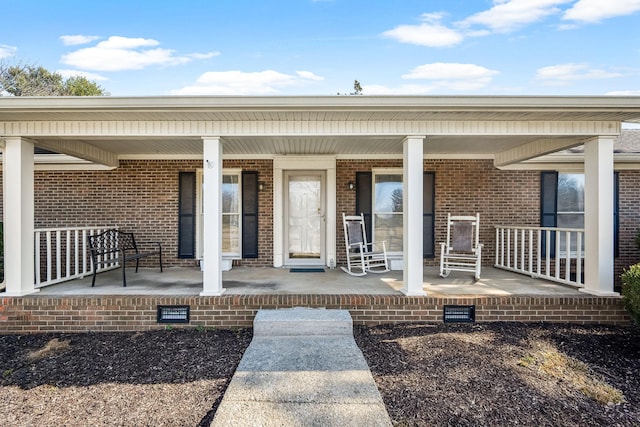 exterior space with covered porch