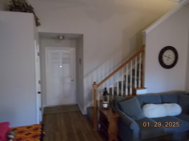 entrance foyer featuring hardwood / wood-style floors