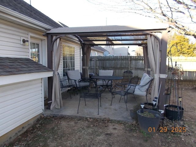 view of patio / terrace featuring a gazebo