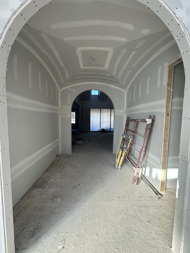 interior space featuring lofted ceiling