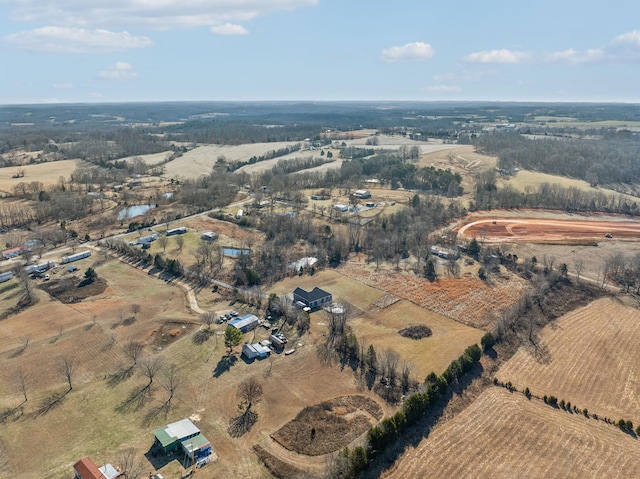 bird's eye view with a rural view