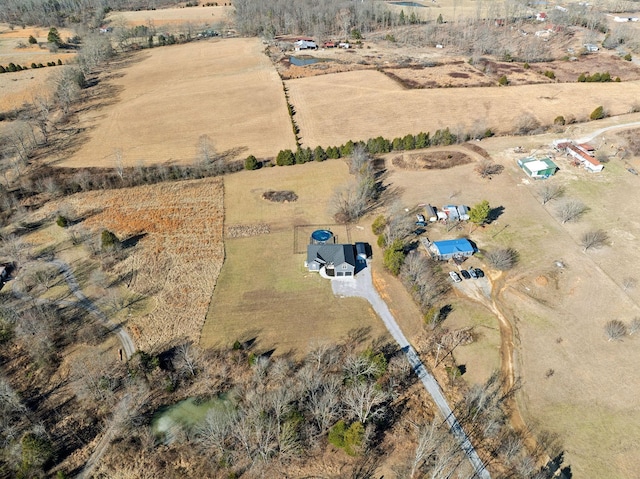 drone / aerial view with a rural view