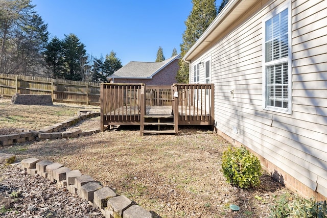 view of yard featuring a deck