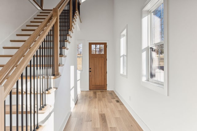 entrance foyer featuring light hardwood / wood-style flooring