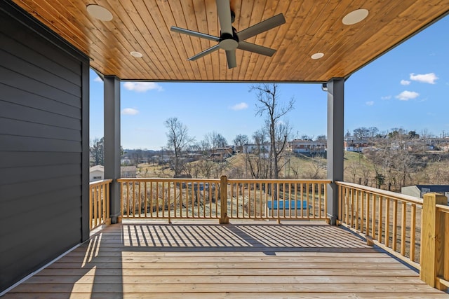 deck featuring ceiling fan