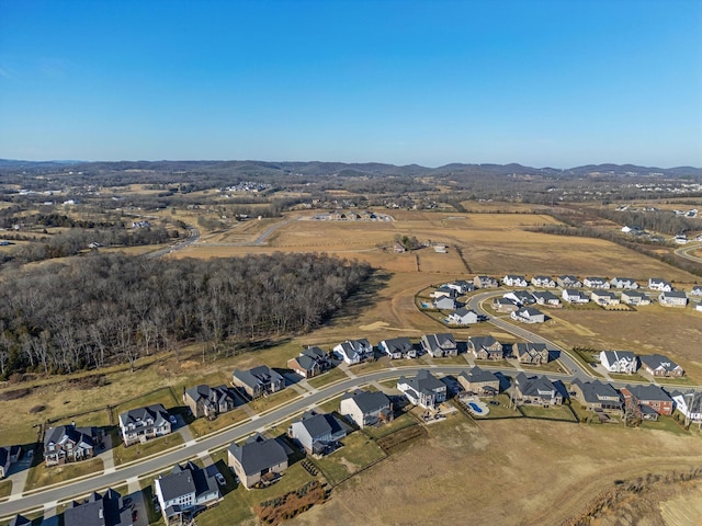 aerial view featuring a mountain view