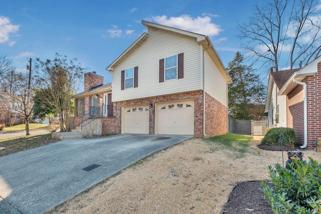 view of front of house with a garage