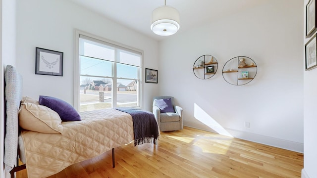 bedroom featuring light hardwood / wood-style floors