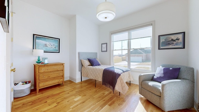 bedroom featuring light hardwood / wood-style floors