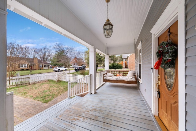 wooden deck with a porch