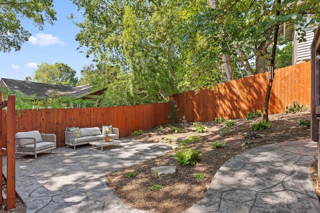 view of patio with an outdoor hangout area