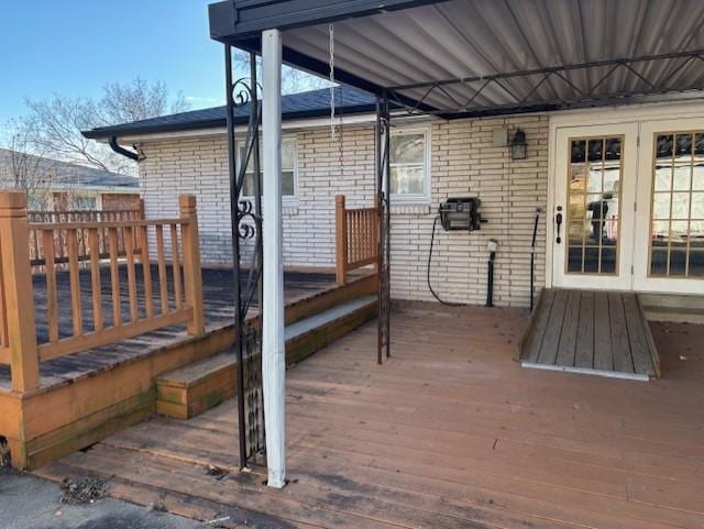 deck with french doors