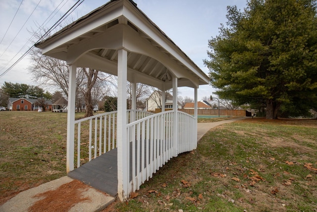 view of community with a yard