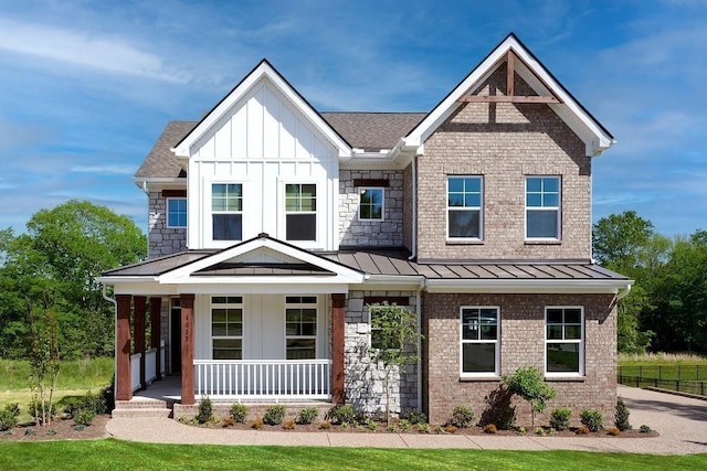 view of front of property with a porch