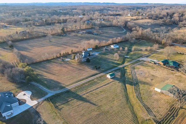 drone / aerial view featuring a rural view