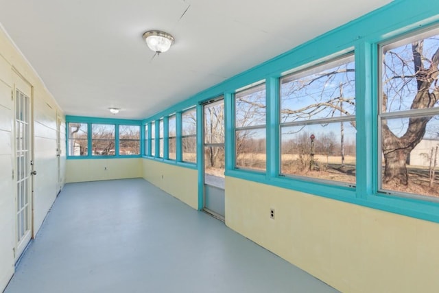 view of unfurnished sunroom