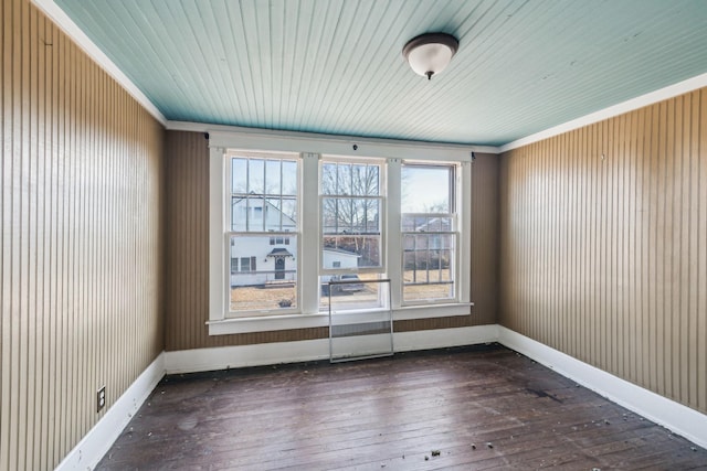 empty room featuring dark hardwood / wood-style floors