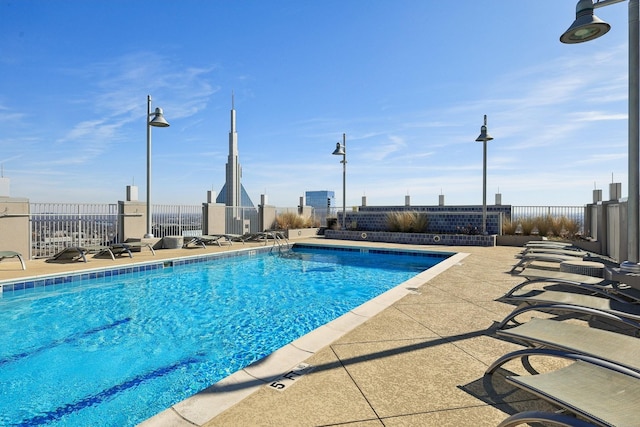 view of pool with a patio area