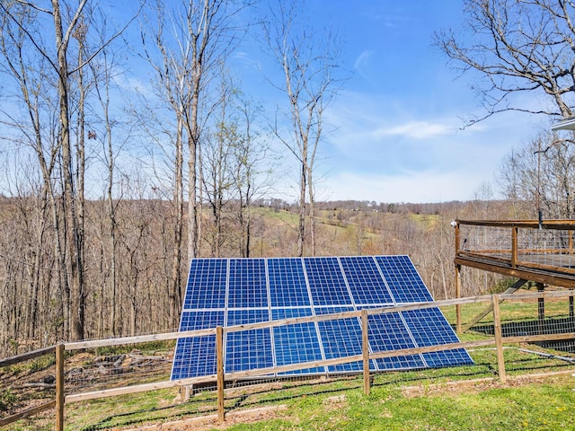 exterior space with solar panels