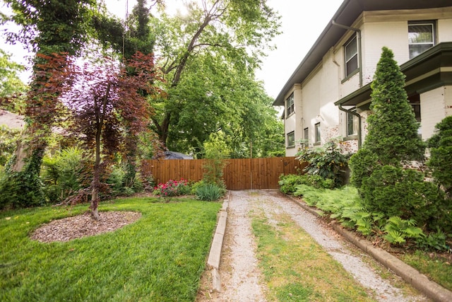 view of yard with fence
