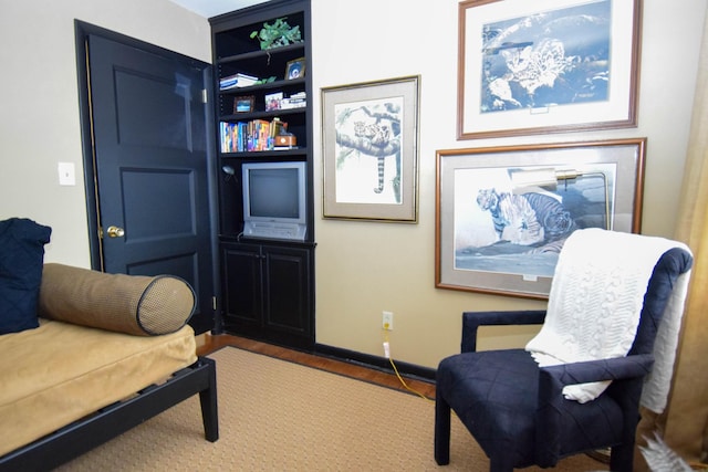 sitting room featuring hardwood / wood-style floors