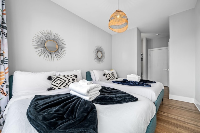 bedroom featuring hardwood / wood-style floors