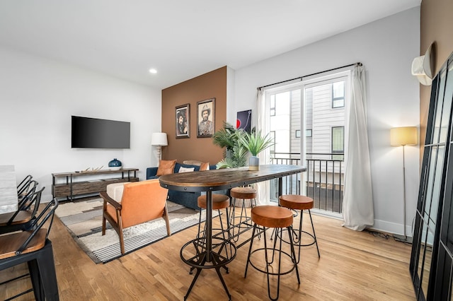 dining room featuring light wood-type flooring