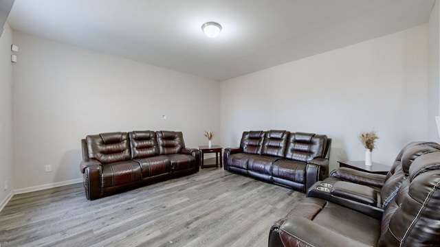 living room featuring light hardwood / wood-style floors