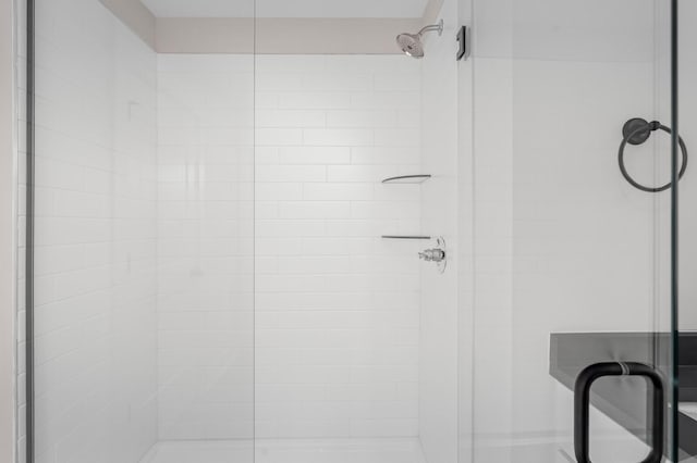 room details featuring a shower with shower door