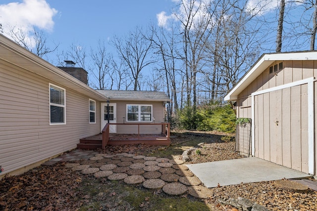 exterior space with a wooden deck