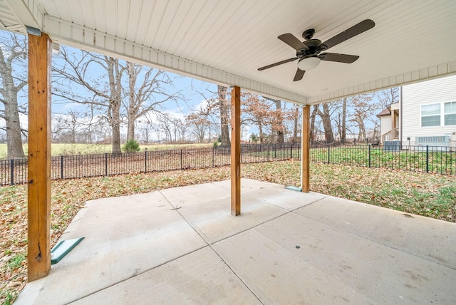 view of patio / terrace featuring ceiling fan