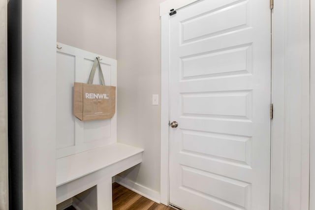 mudroom featuring hardwood / wood-style flooring