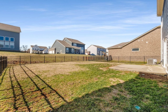 view of yard with a patio and cooling unit