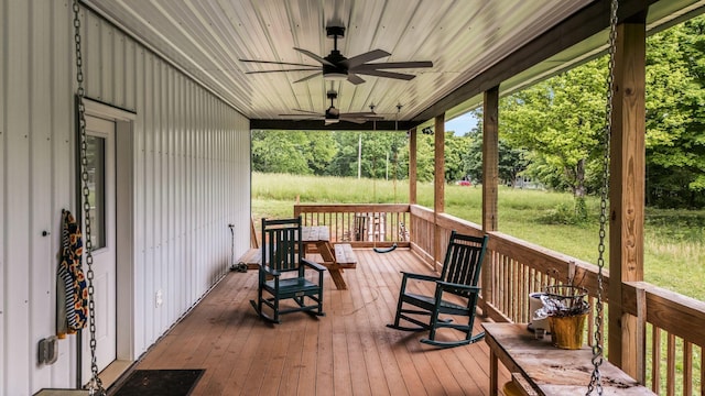 1157 Noah Reeves Rd, Ashland City, TN 37015 - wooden terrace featuring ceiling fan