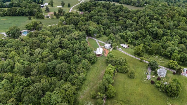 1157 Noah Reeves Rd, Ashland City, TN 37015 - aerial view of property and surrounding area with a heavily wooded area