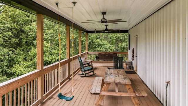 1157 Noah Reeves Rd, Ashland City, TN 37015 - wooden deck with a ceiling fan