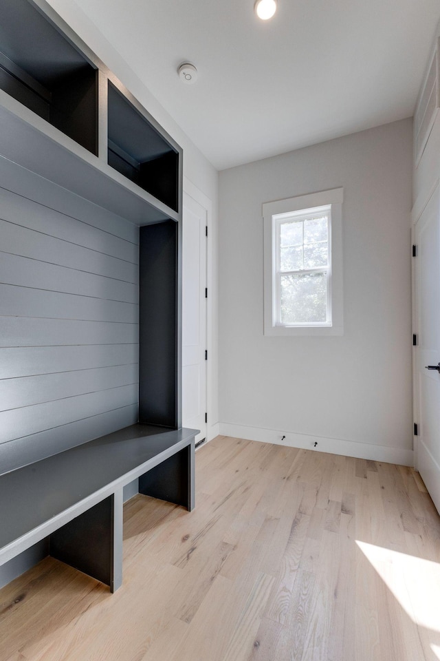 mudroom with light wood-type flooring