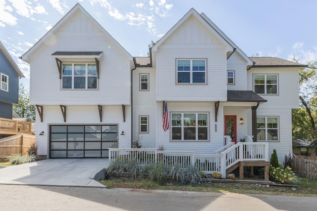 view of front of property featuring a garage