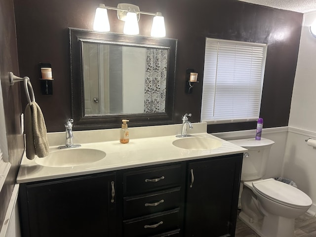 bathroom with vanity and toilet