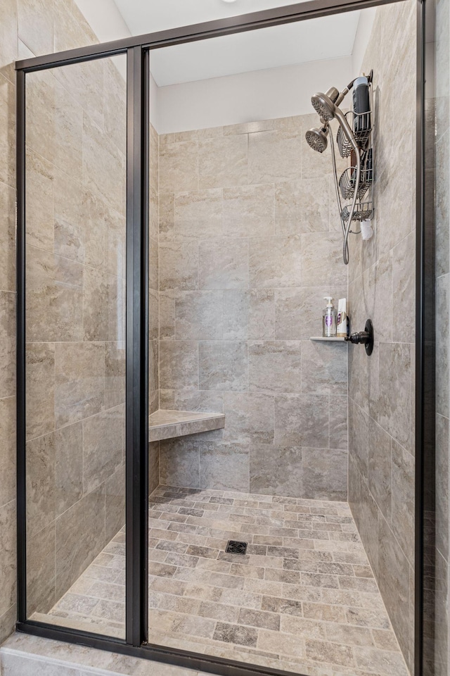 bathroom featuring walk in shower