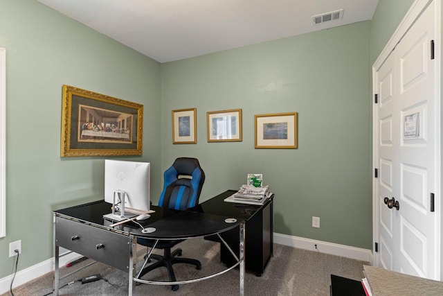 office area with carpet floors