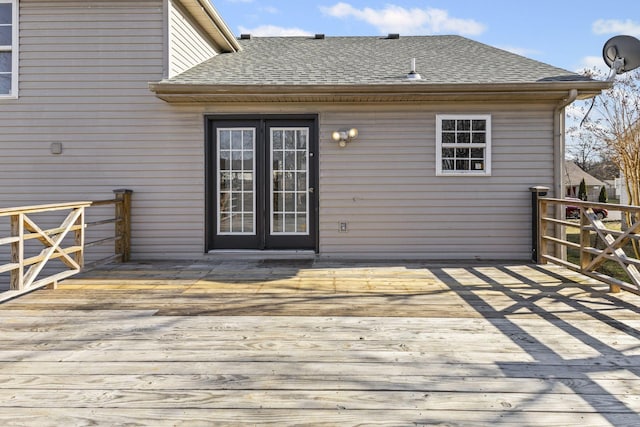 deck featuring french doors