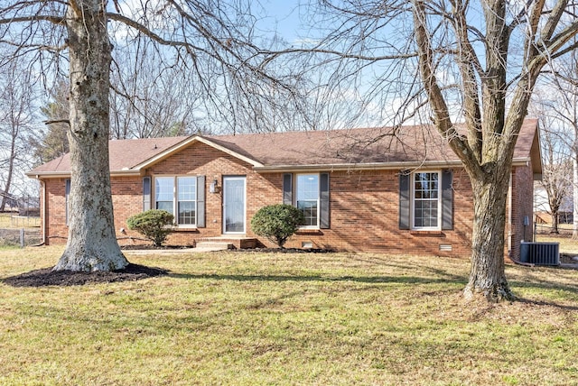 ranch-style house featuring a front yard