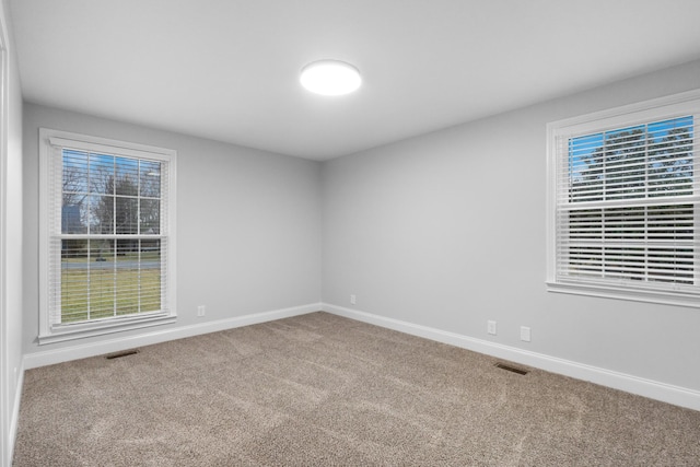 carpeted empty room with a healthy amount of sunlight