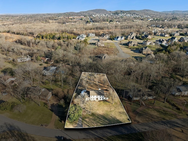 aerial view with a mountain view