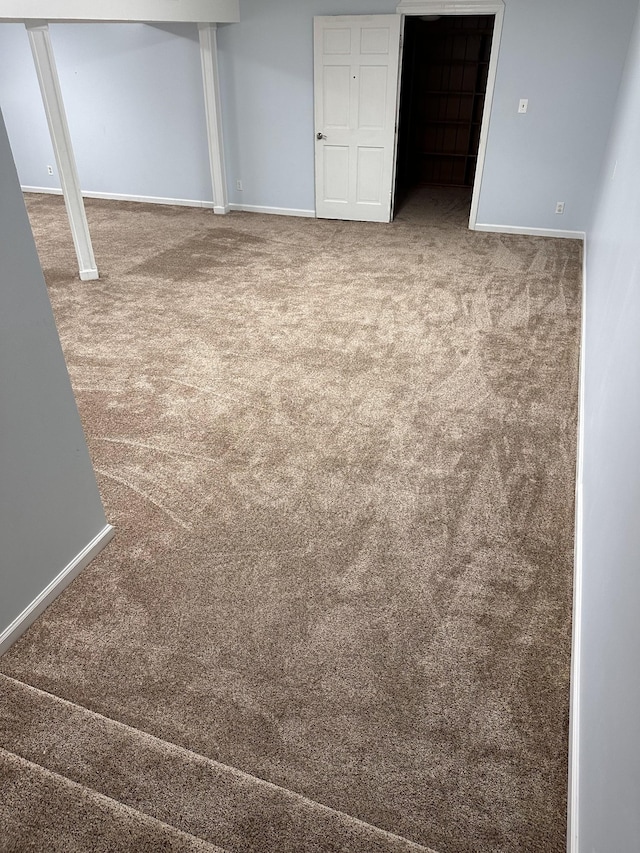 basement with carpet floors