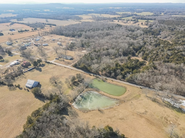 drone / aerial view with a rural view