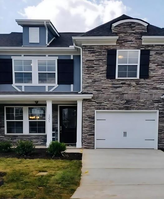 view of front of house with a garage