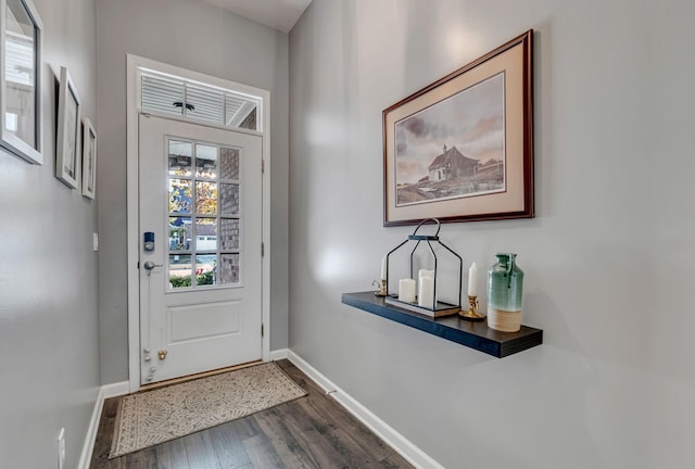 entryway featuring dark hardwood / wood-style floors