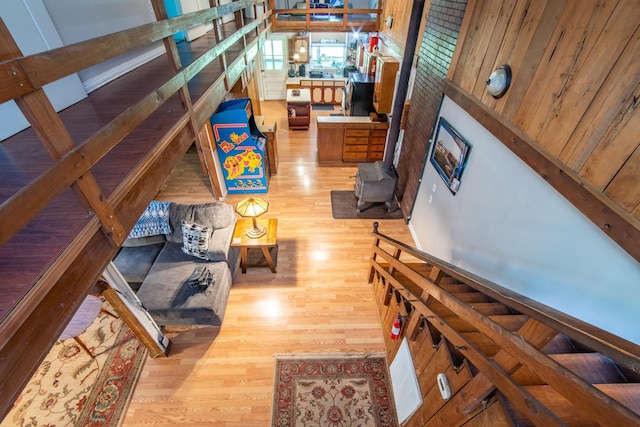 living room featuring light hardwood / wood-style floors